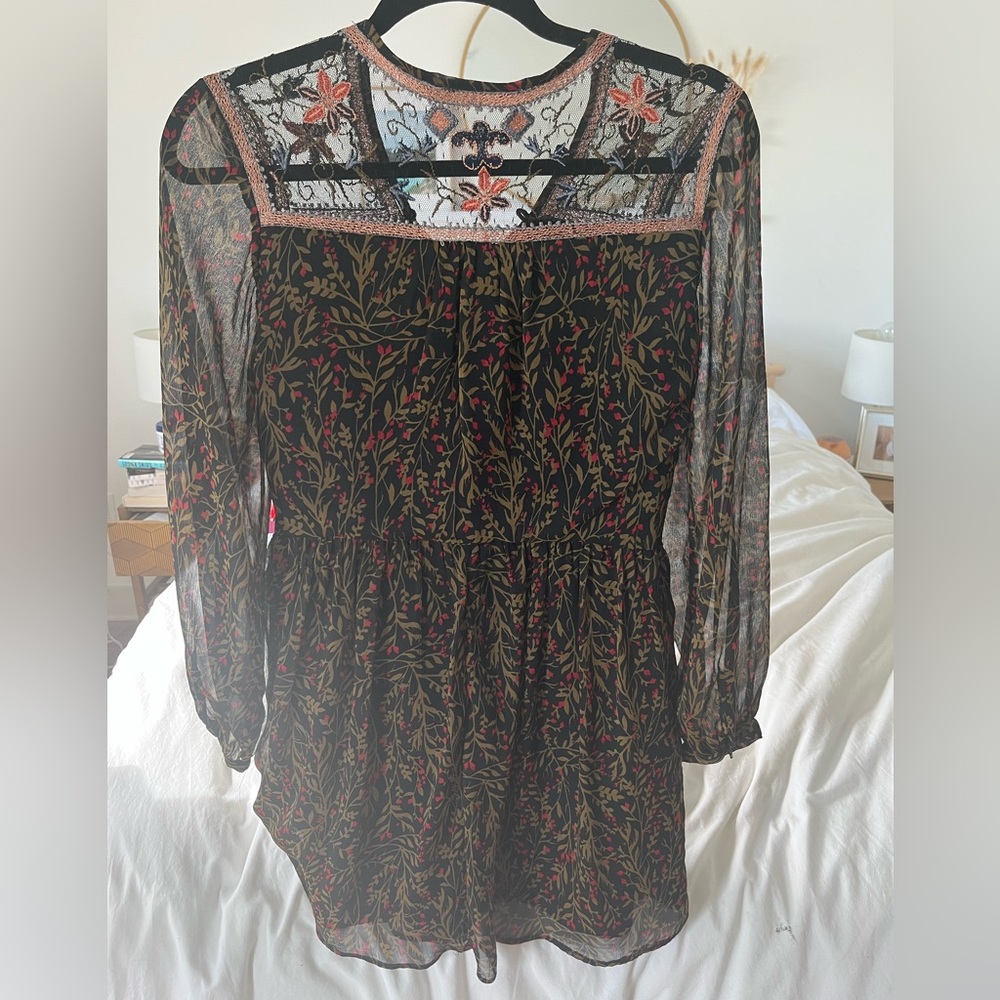 Zara basic dress with embroidery